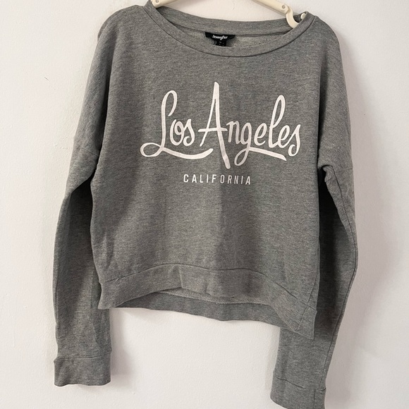 jennifer Tops - Cool grey women crop sweatshirts loose fit
